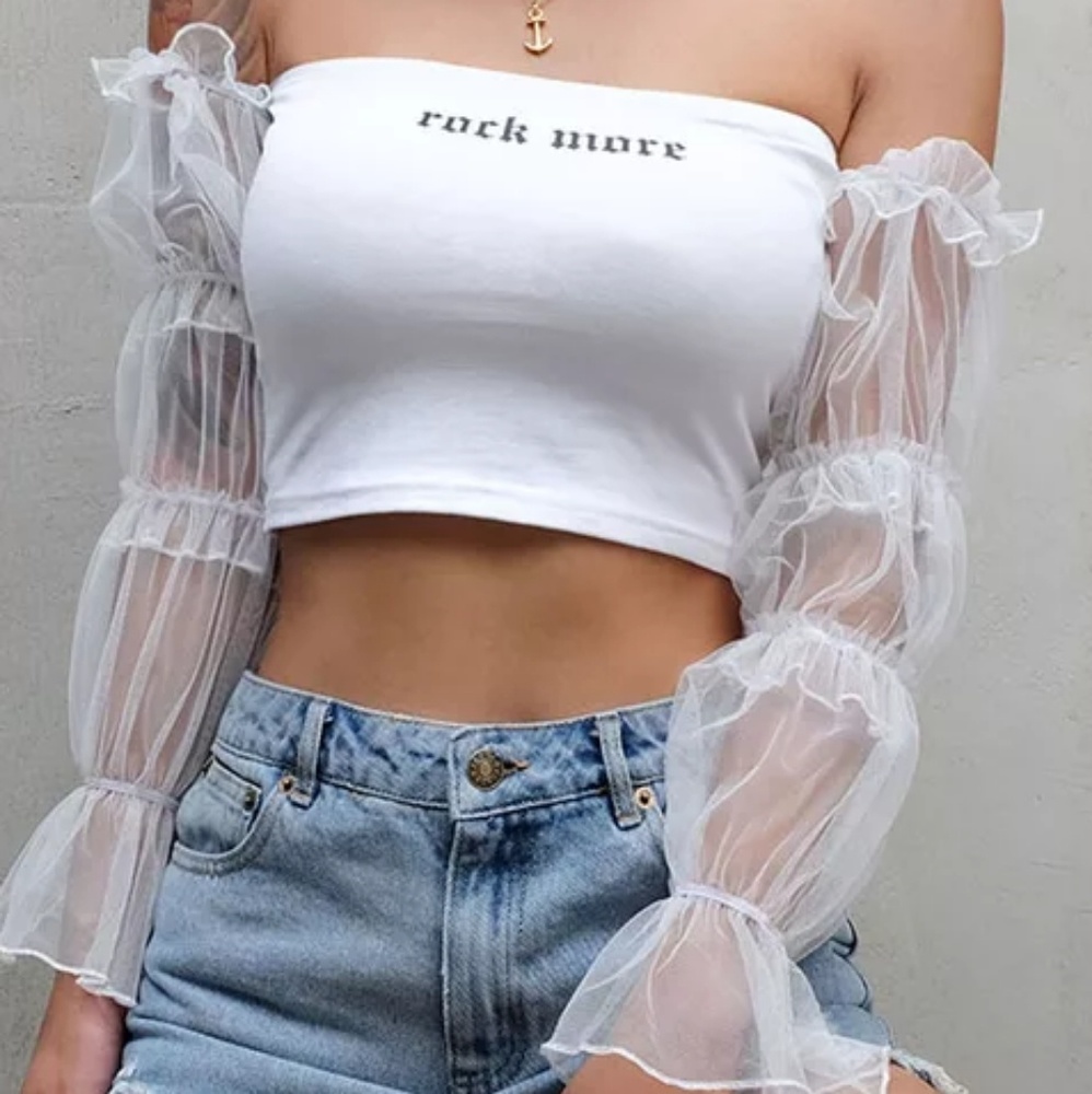 Rock More Blouse Ruffle sleeved Top - Picture 2 of 4